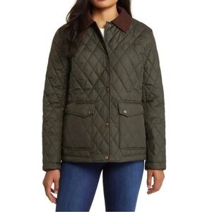 Ralph Lauren green quilted barn jacket with corduroy collar